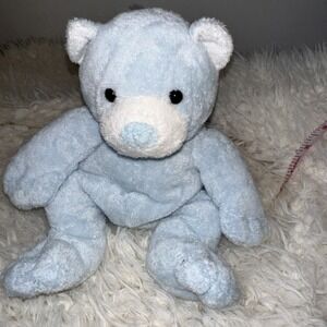 2003 Ty Pluffies Tinker The Light‎ Blue Soft Teddy Bear Plush 9"